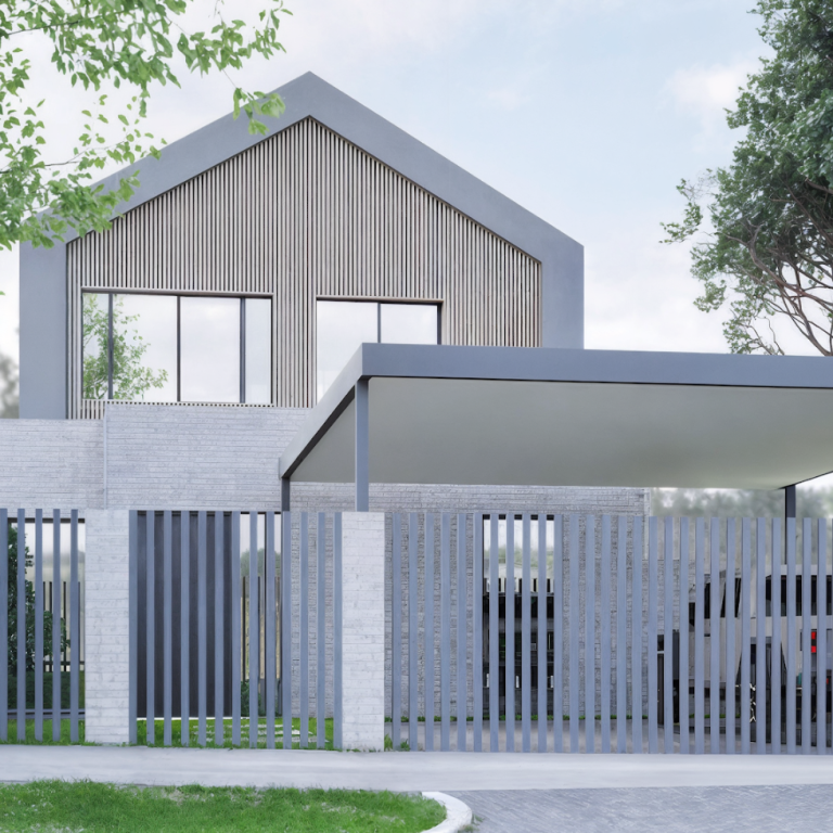 Shenton Park 2026 Render of the two-storey Skytree Homes project in Shenton Park, Western Australia (2026), with a gabled upper level and slatted front fence